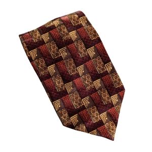 Ermenegildo Zegna Rust and Gold Silk Tie